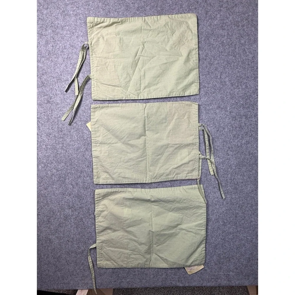 Pottery Barn Kids Madeline Embroidered Pillow Shams Set of3 Sage Green 16x12 NWT